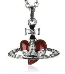 Enamel Heart Orb Necklace