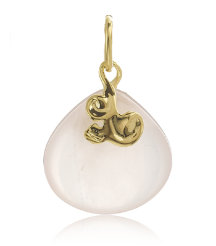 Rose Quartz Lace Teardrop Pendant