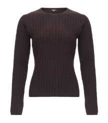 Brown Cashmere Cable Knit Sweater