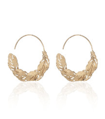 Feather Hoop Earrings