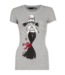 Upside Down Lady Print T-Shirt