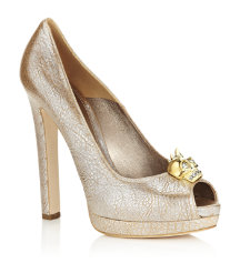 Map Leather Peep Toe