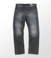 Straight Leg Whiskered Jeans