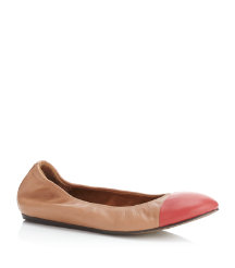 Peep Leather Flat