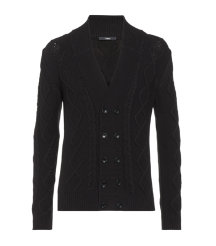 Cable Knit Shawl Collar Cardigan