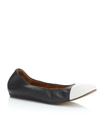 Peep Leather Flat