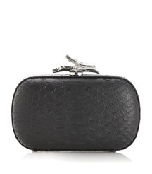 Lytton Small Embossed Python Clutch Bag