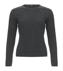 Dark Grey Cashmere Cable Knit Sweater