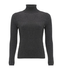 Dark Grey Roll Neck Cashmere Sweater