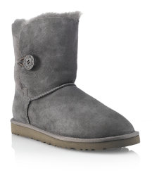 Short Suede Boot with Button