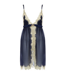 Lace Trim Silk Chemise