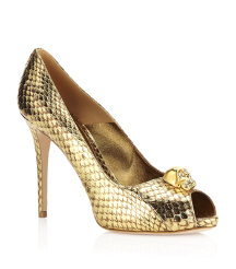 Skull Snake-Print Pump