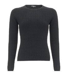 Black Cashmere Cable Knit Sweater