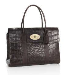 Chocolate Printed Leather Bayswater Bag
