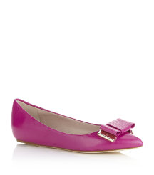 Bow Leather Flat