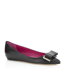 Bow Leather Flat