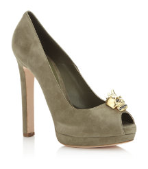 Map Suede Peep Toe