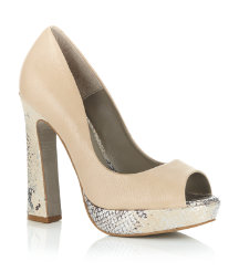 Caggie Leather Peep Toe