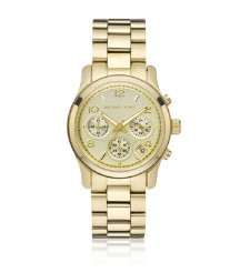 Polished Gold Tone Chronograph Watch