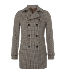 Prince of Wales Check Trench Coat