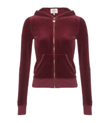 Velour Hooded Sweatshirt