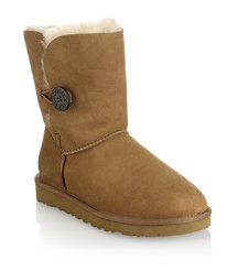 Short Suede Boot with Button
