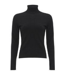 Black Roll Neck Cashmere Sweater