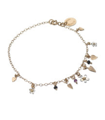 Hearts and Flower Charm Bracelet