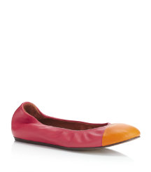 Peep Leather Flat