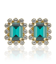 Emerald Gemstone Clip Earrings