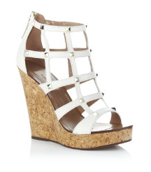 Studded Cage Leather Wedge