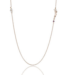Hearts and Flower Long Chain Necklace