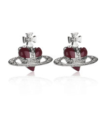 Enamel Heart Orb Earring