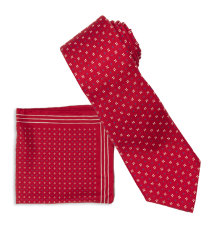 Twill Floral Tie and Handkerchief Set
