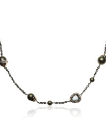 Miss Havisham Crystal and Pearl Long Necklace