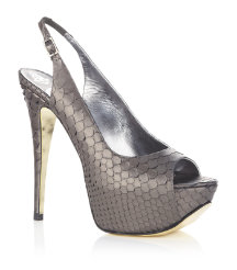 Adele Snakeskin Peep Toe