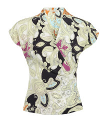 Paisley Silk Wrap Top