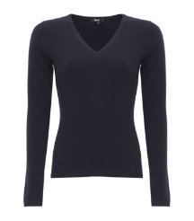 Navy V-Neck Cashmere Sweater
