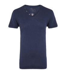 Button V-Neck Tee