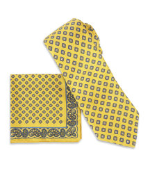 Floral Tie and Handkerchief Set