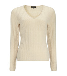 Cable Knit V-neck Sweater