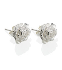 White Rose Earrings